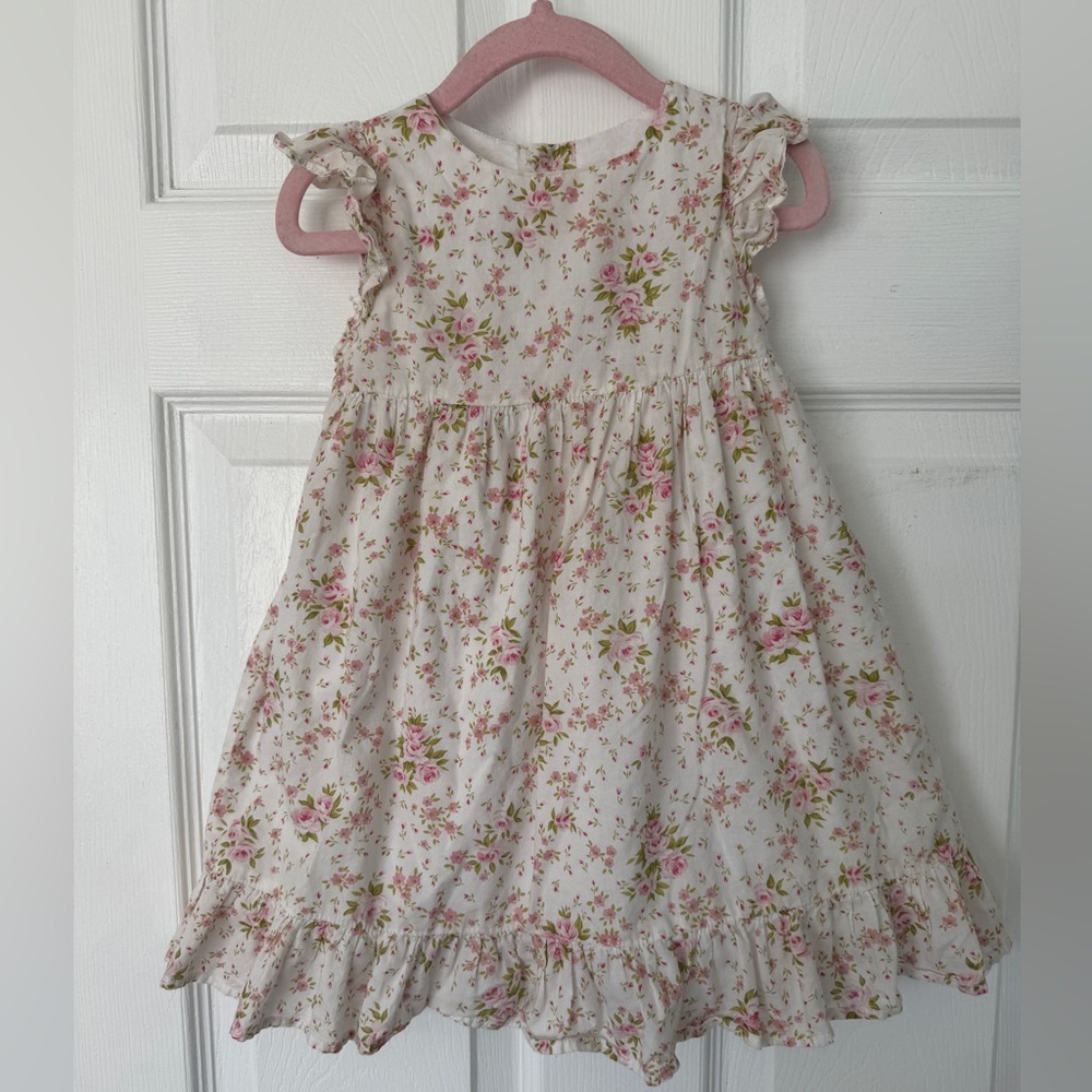White and pink formal dress for toddler girls